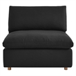 Modway Commix Fabric Down Filled Overstuffed Armless Chair in Black