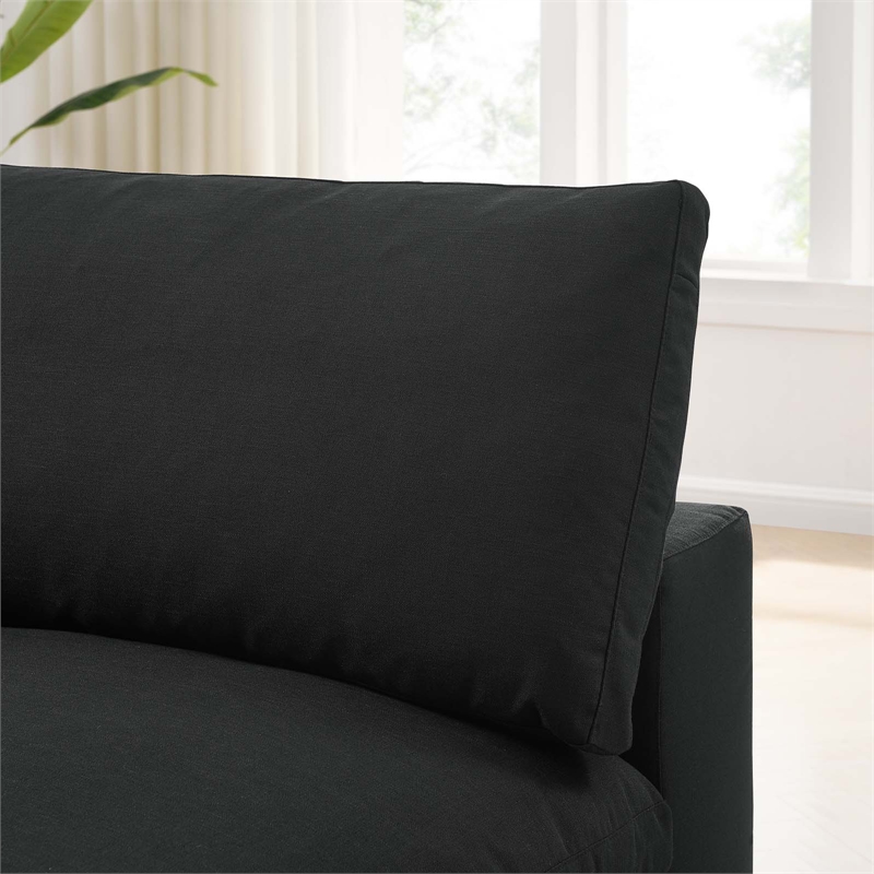 Modway Commix Fabric Down Filled Overstuffed Armless Chair in Black