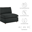 Modway Commix Fabric Down Filled Overstuffed Armless Chair in Black