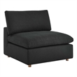 Modway Commix Fabric Down Filled Overstuffed Armless Chair in Black