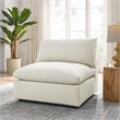 Modway Commix Fabric Down Filled Overstuffed Armless Chair in Light Beige