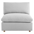 Modway Commix Fabric Down Filled Overstuffed Armless Chair in Light Gray
