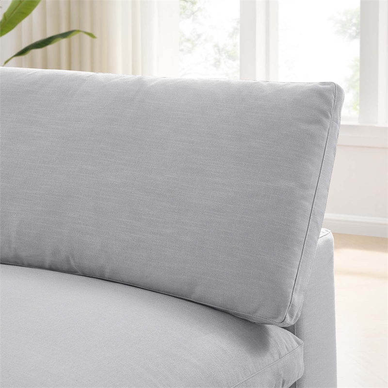Modway Commix Fabric Down Filled Overstuffed Armless Chair in Light Gray