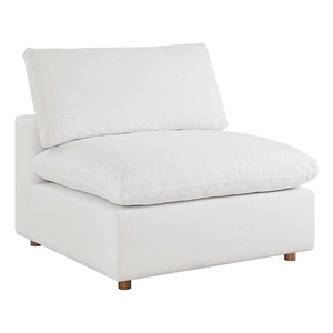 Modway Commix Fabric Down Filled Overstuffed Armless Chair in Pure White