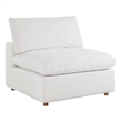 Modway Commix Fabric Down Filled Overstuffed Armless Chair in Pure White