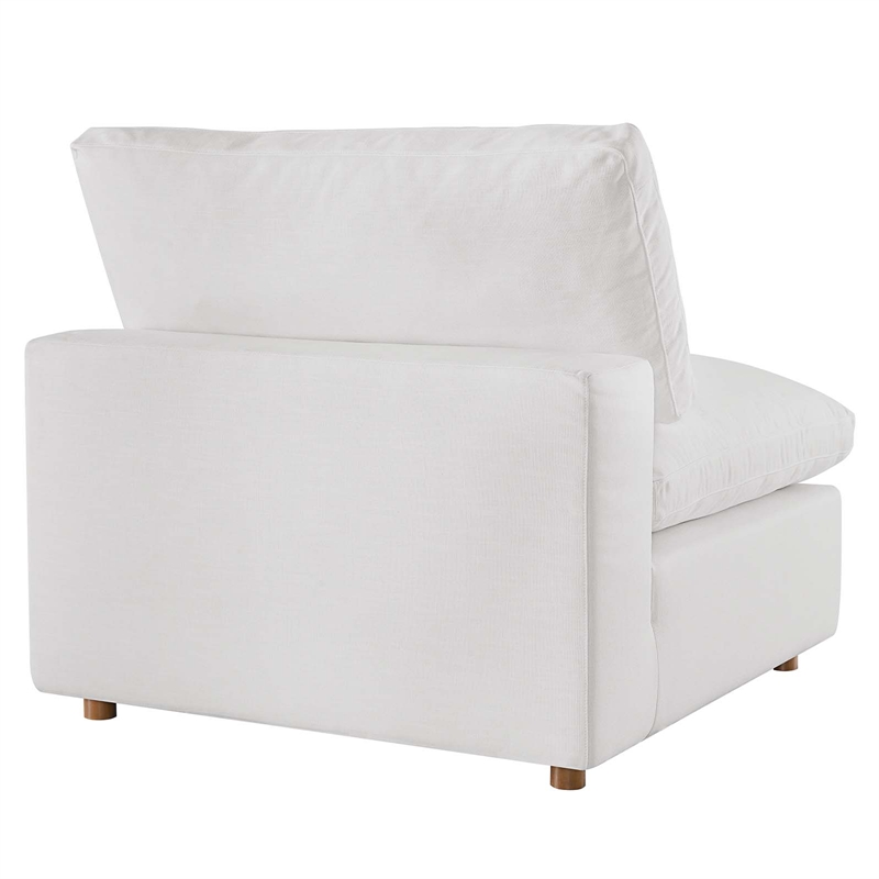 Modway Commix 5-Piece Fabric Down Filled Sectional Sofa Set in Pure White