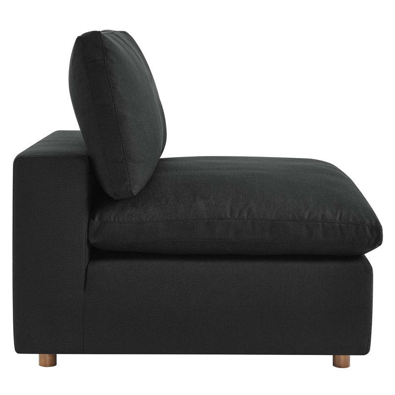 Modway Commix 5-Piece Fabric Down Filled Corner Sectional Sofa in Black