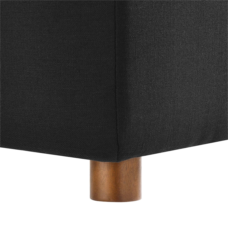 Modway Commix 5-Piece Fabric Down Filled Corner Sectional Sofa in Black