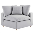Modway Commix 5-Piece Fabric Down Filled Corner Sectional Sofa in Light Gray