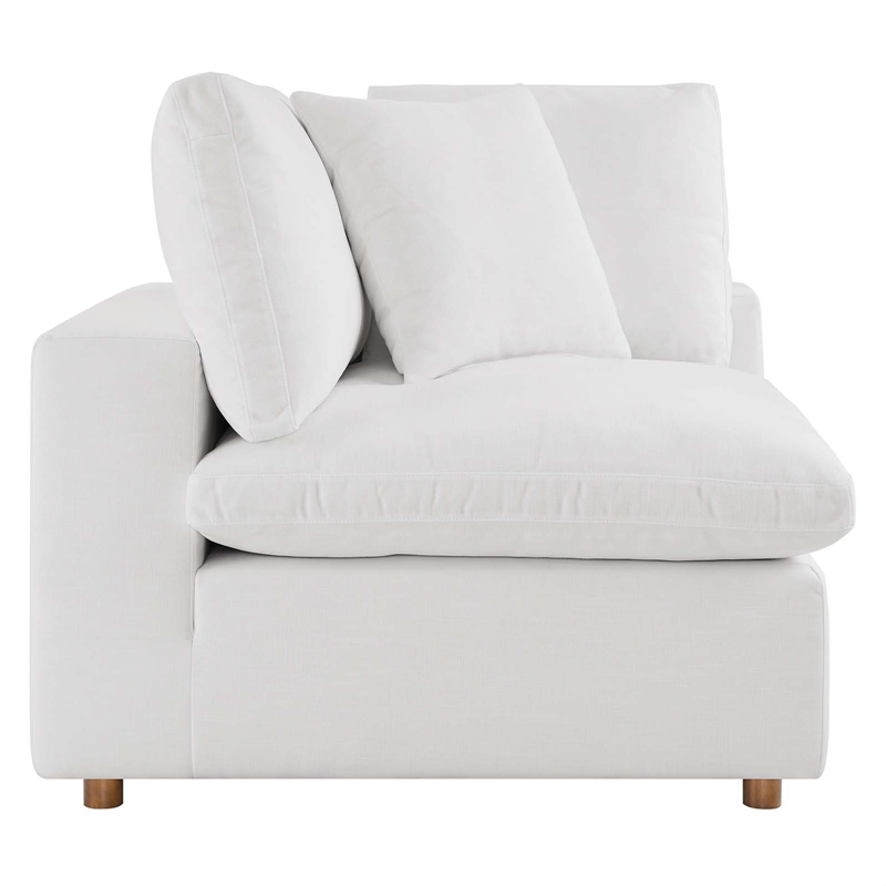 Modway Commix 5-Piece Fabric Down Filled Corner Sectional Sofa in Pure White