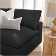 Modway Commix 5-Piece Fabric Down Filled Armless Sectional Sofa in Black