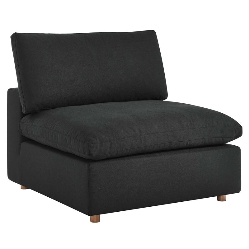 Modway Commix 5-Piece Fabric Down Filled Armless Sectional Sofa in Black