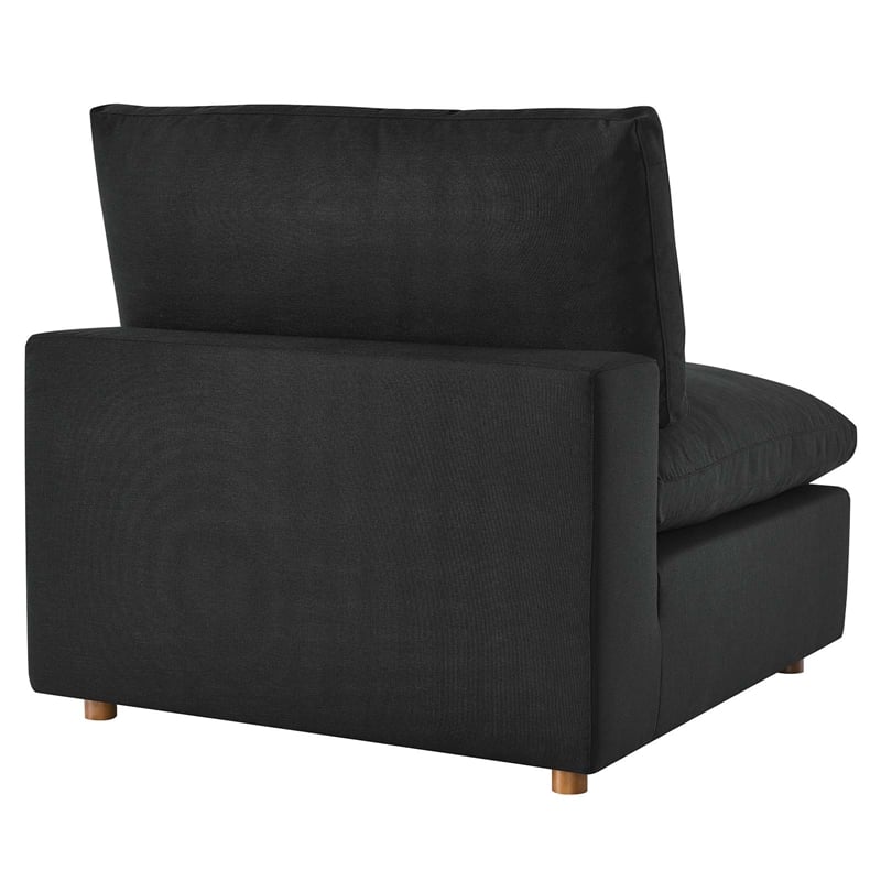 Modway Commix 5-Piece Fabric Down Filled Armless Sectional Sofa in Black