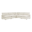 Modway Commix 5-Piece Fabric Down Filled Armless Sectional Sofa in Beige