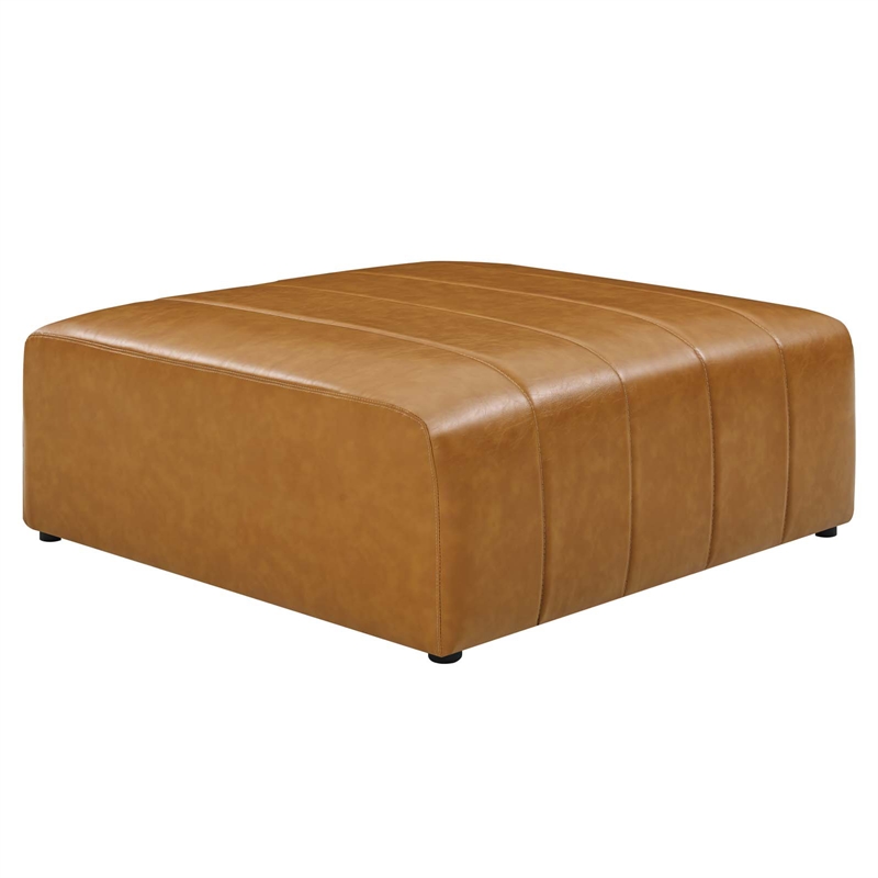 Modway Bartlett 6-Piece Faux Leather Upholstered Sectional Sofa in Tan