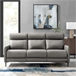Modway Huxley Modern Leather Upholstered Sofa in Gray & Black