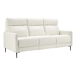Modway Huxley Modern Leather Upholstered Sofa in White & Black