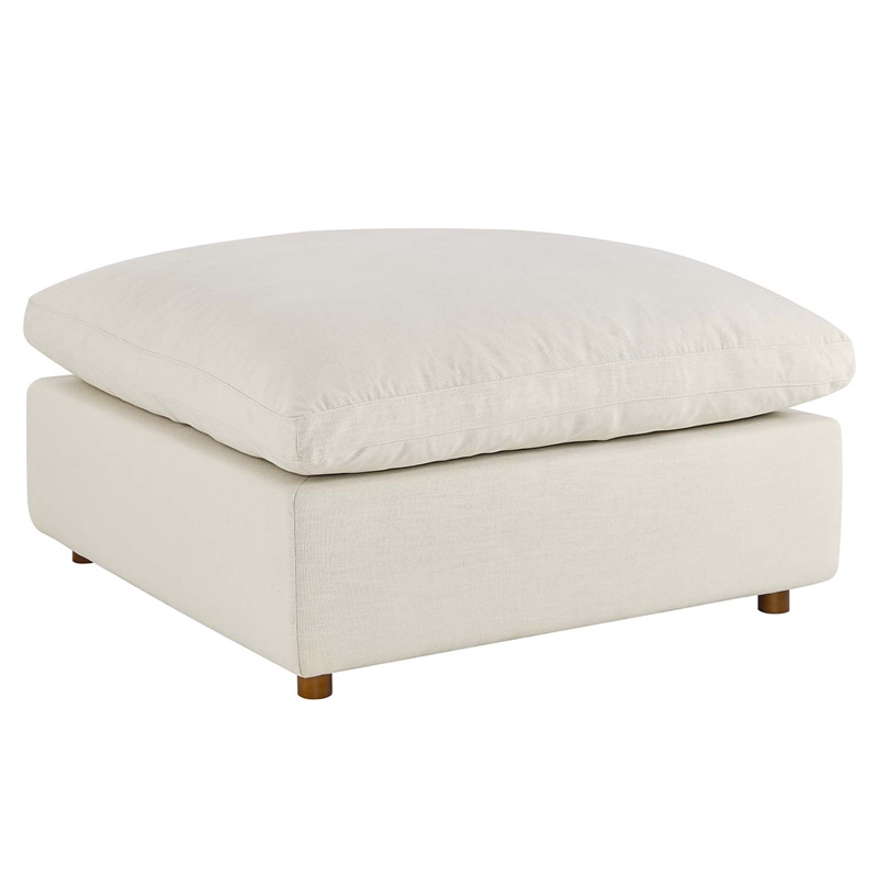 Modway Commix Modern Down Filled Overstuffed Fabric Ottoman in Light Beige