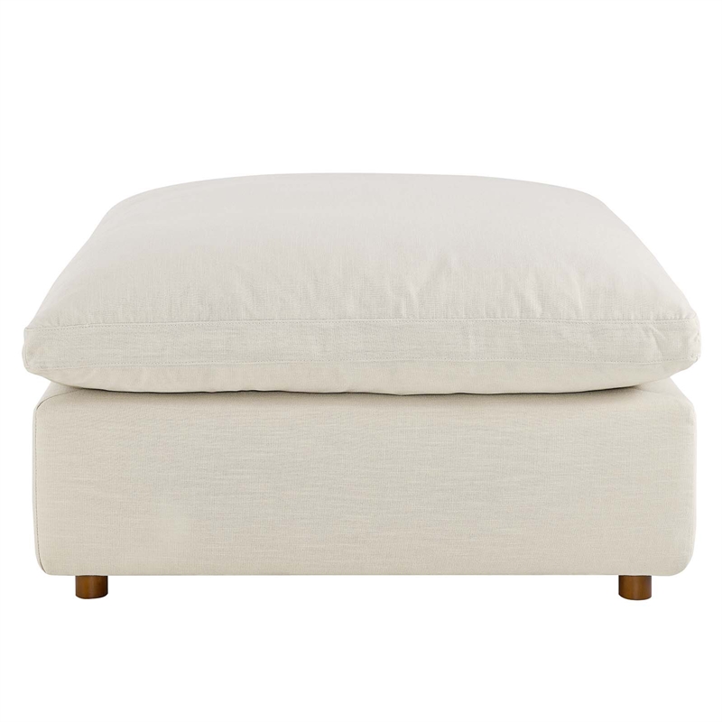 Modway Commix Modern Down Filled Overstuffed Fabric Ottoman in Light Beige