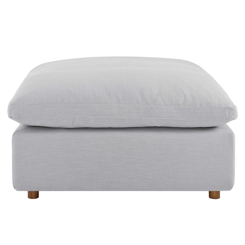 Modway Commix Modern Down Filled Overstuffed Fabric Ottoman in Light Gray