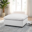 Modway Commix Modern Down Filled Overstuffed Fabric Ottoman in Pure White