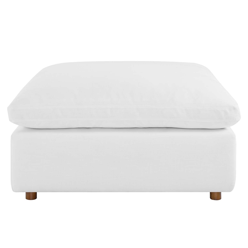 Modway Commix Modern Down Filled Overstuffed Fabric Ottoman in Pure White