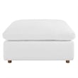 Modway Commix Modern Down Filled Overstuffed Fabric Ottoman in Pure White