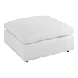 Modway Commix Modern Down Filled Overstuffed Fabric Ottoman in Pure White
