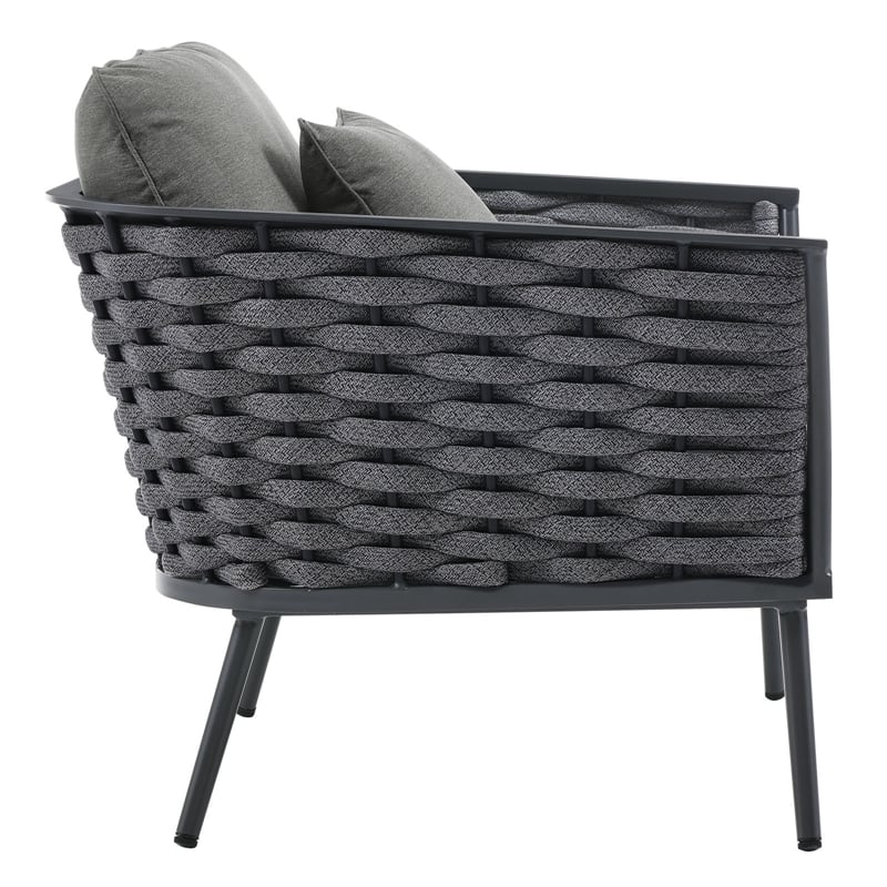 Modway Stance 5-Piece Aluminum & Fabric Patio Sofa Set in Gray/Charcoal