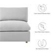 Modway Commix 5-Piece Fabric Down Filled Armless Sectional Sofa in Gray