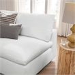 Modway Commix 5-Piece Fabric Down Filled Armless Sectional Sofa in Pure White