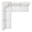 Modway Commix 5-Piece Fabric Down Filled Armless Sectional Sofa in Pure White