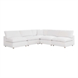 Modway Commix 5-Piece Fabric Down Filled Armless Sectional Sofa in Pure White