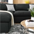 Modway Commix 6-Piece Fabric Down Filled Sectional Sofa in Black Finish