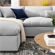 Modway Commix 6-Piece Fabric Down Filled Sectional Sofa in Light Gray
