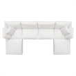 Modway Commix 6-Piece Fabric Down Filled Sectional Sofa in Pure White