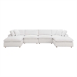 Modway Commix 6-Piece Fabric Down Filled Sectional Sofa in Pure White