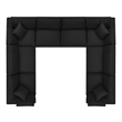 Modway Commix 8-Piece Fabric Down Filled Sectional Sofa in Black