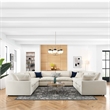 Modway Commix 8-Piece Fabric Down Filled Sectional Sofa in Light Beige