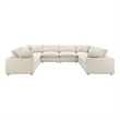 Modway Commix 8-Piece Fabric Down Filled Sectional Sofa in Light Beige