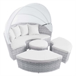 Modway Scottsdale Aluminum and Fabric Canopy Patio Daybed in Light Gray/White