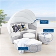 Modway Scottsdale Aluminum and Fabric Canopy Patio Daybed in Light Gray/White