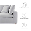 Modway Commix 2-Piece Fabric Down Filled Sectional Sofa in Light Gray
