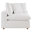 Modway Commix 2-Piece Fabric Down Filled Sectional Sofa in Pure White