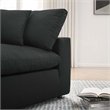 Modway Commix 3-Piece Fabric Down Filled Sectional Sofa in Black