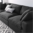 Modway Commix 3-Piece Fabric Down Filled Sectional Sofa in Black