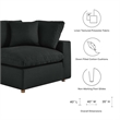 Modway Commix 3-Piece Fabric Down Filled Sectional Sofa in Black
