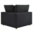 Modway Commix 3-Piece Fabric Down Filled Sectional Sofa in Black