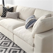 Modway Commix 3-Piece Fabric Down Filled Sectional Sofa in Light Beige