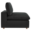 Modway Commix 4-Piece Fabric Down Filled Sectional Sofa Set in Black